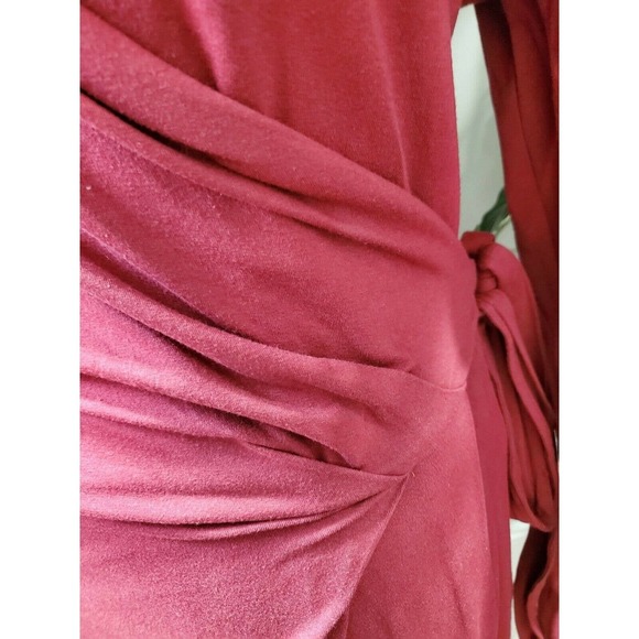 People Tree Women's Red Polyester V-Neck Long Sleeve Knee Length Dress Size 10 - Picture 5 of 12